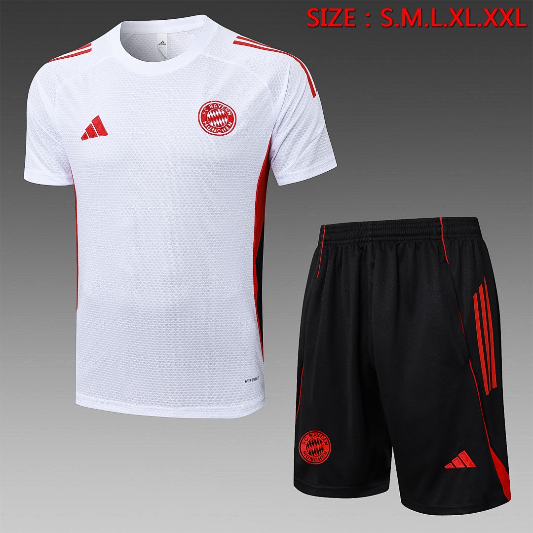 Bayern Munich White Short Sleeve Training Suit