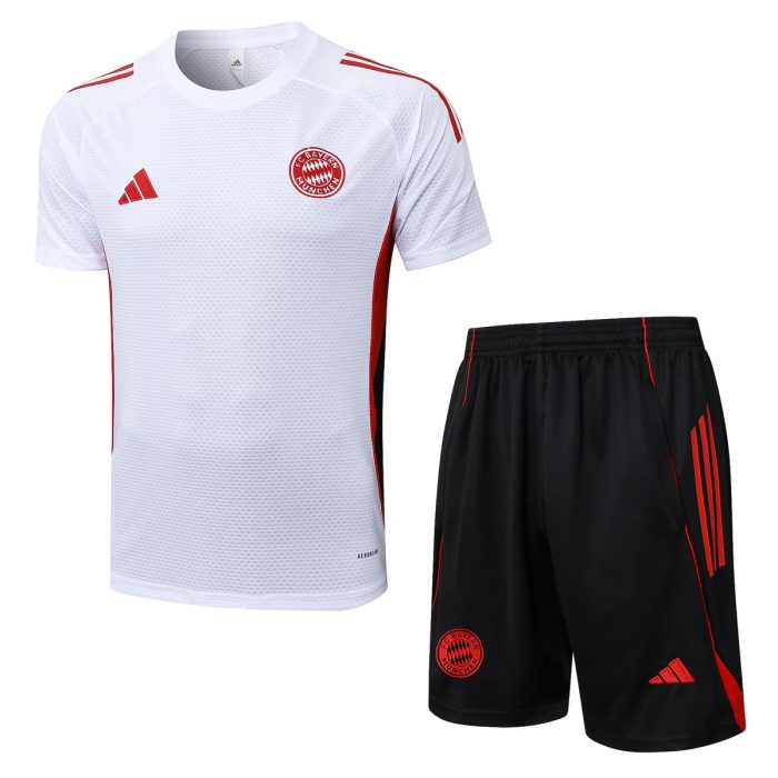 Bayern Munich White Short Sleeve Training Suit - 图片 8