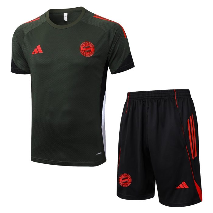 Bayern Munich Dark Green Short Sleeve Training Suit - 图片 8