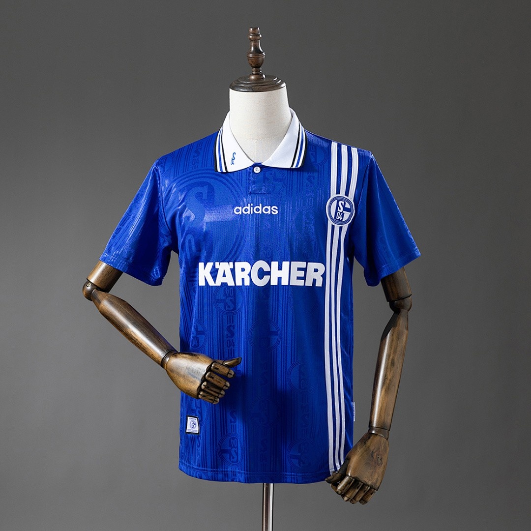 JER-6543_1 Schalke 04 1996-1997 Home Retro Jersey - 图片 1