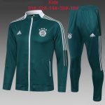 Bayern Munich 21-22 Dark Green Children's Long Zip Jacket - 图片 2