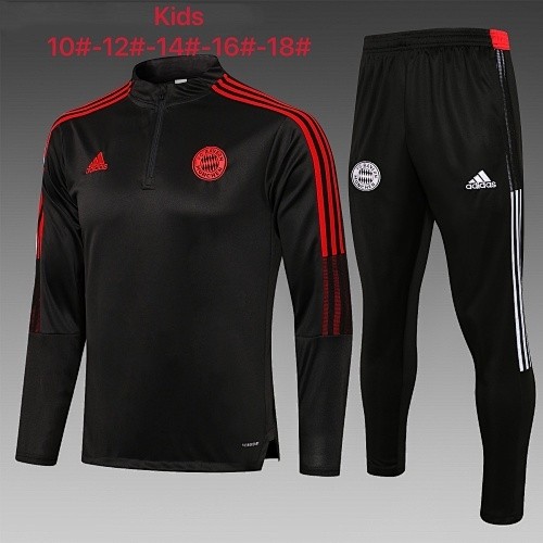 Bayern Munich 21-22 Half Zip Jacket Dark Grey Kids