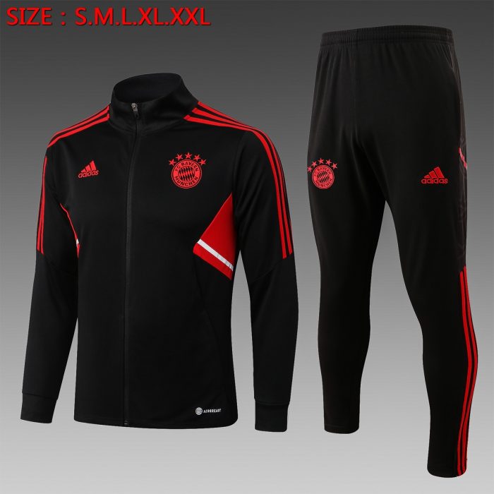 Bayern Munich 22-23 Long Zip Jacket Black - 图片 2