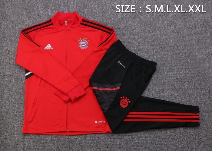 Bayern Munich 22/23 Long Zip Jacket Red - 图片 2