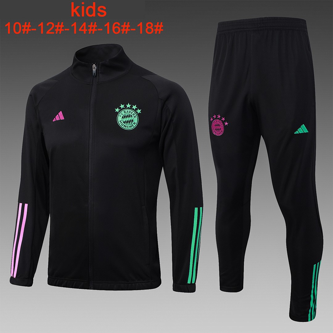 Bayern Munich 23-24 Black Children's Long Zipper Jacket