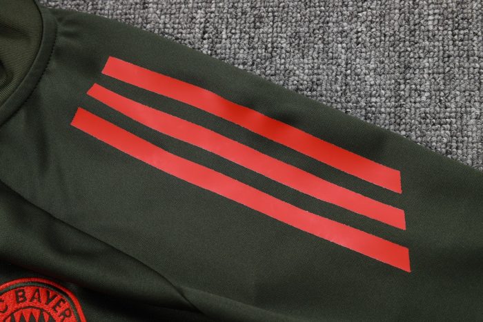Bayern Munich Long Zipper Jacket Dark Green - 图片 6