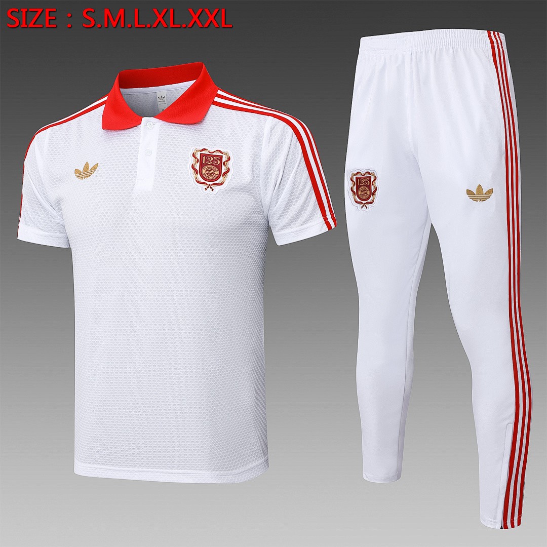 JER-6577_1 Bayern Munich 125th Anniversary White Polo - 图片 1