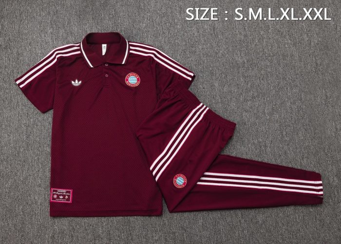 Bayern Munich Retro Polo Shirt - Deep Maroon - 图片 2