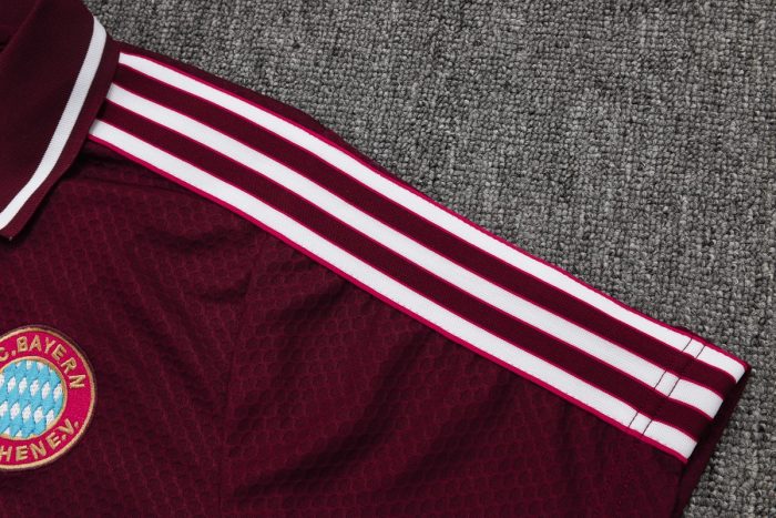 Bayern Munich Retro Polo Shirt - Deep Maroon - 图片 5