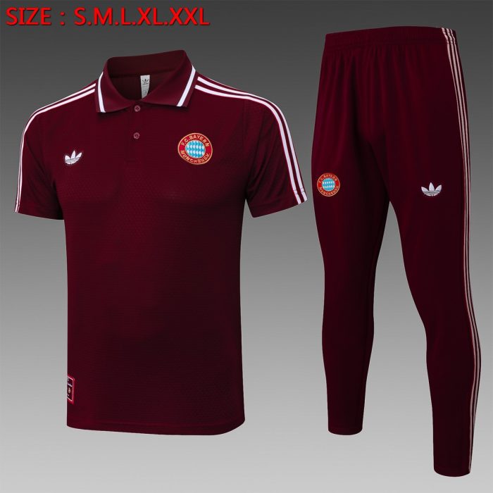 Bayern Munich Retro Polo Shirt - Deep Maroon - 图片 8