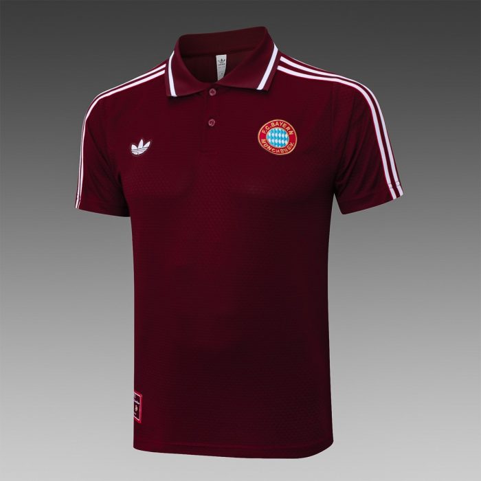 Bayern Munich Retro Polo Shirt - Deep Maroon - 图片 9