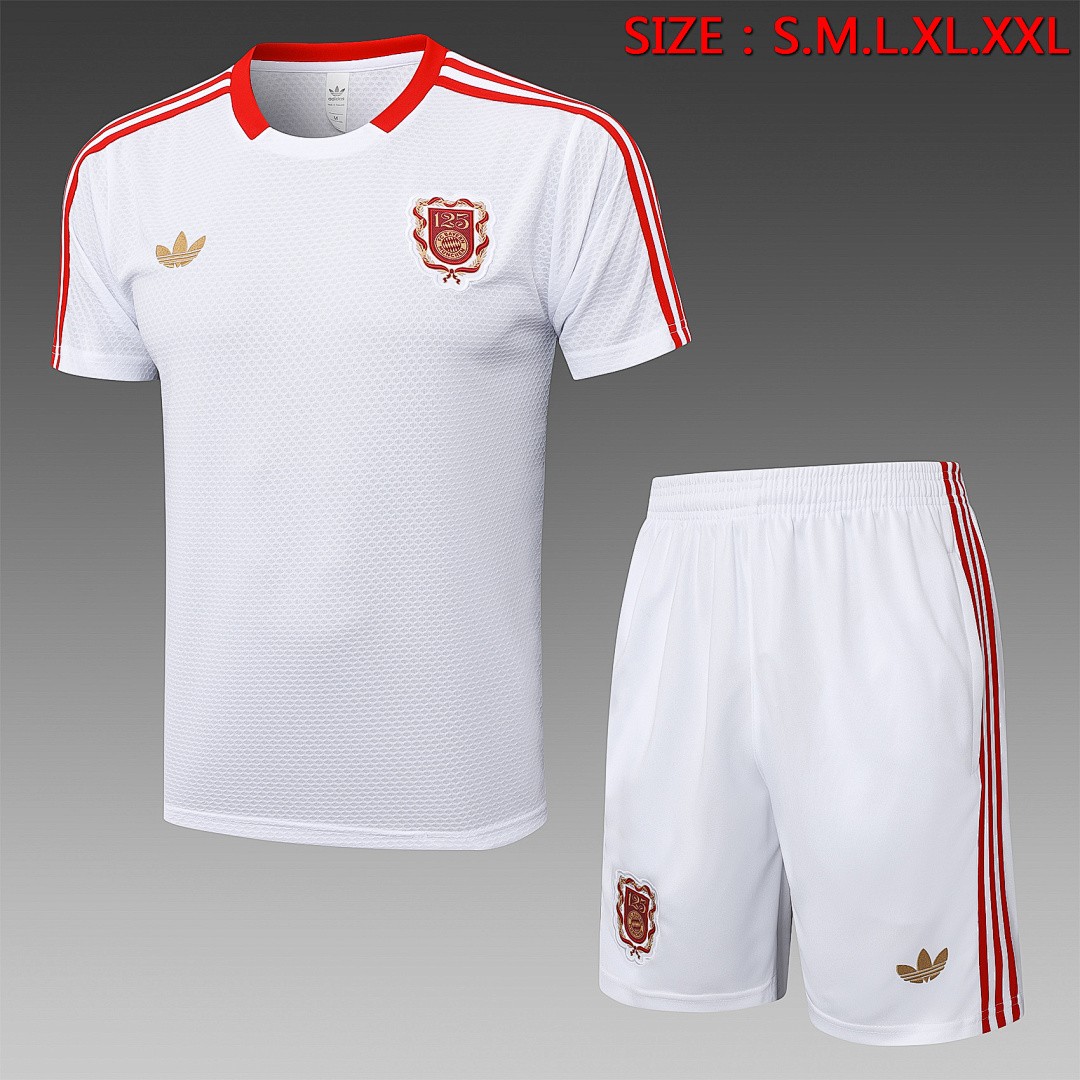 JER-6581_1 Bayern Munich 125th Anniversary White Short Sleeve T-Shirt - 图片 1