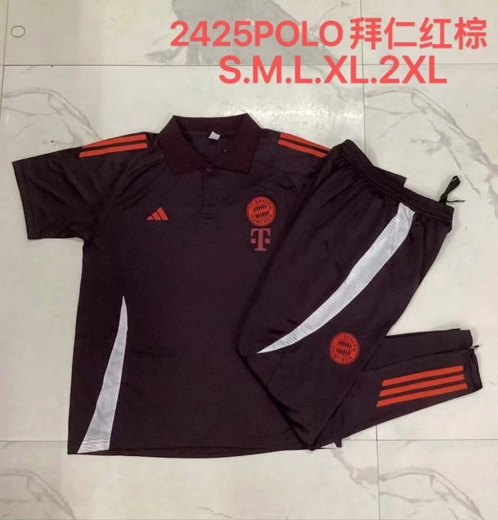 Bayern Munich 24-25 Polo Shirt Red Brown - 图片 9