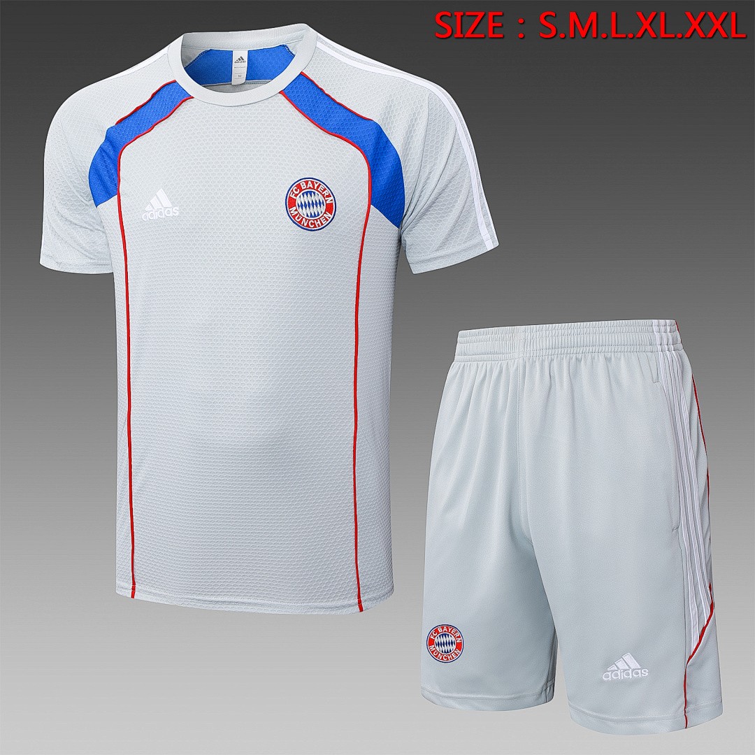 Bayern Munich 25/26 Short Sleeve Retro Edition Grey (Colorful Blue)