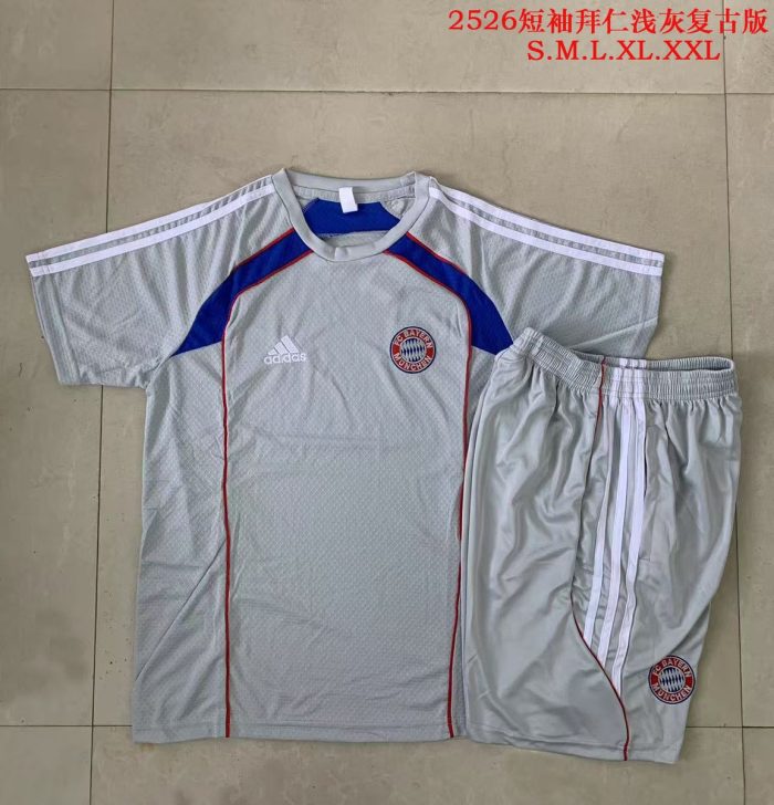 Bayern Munich 25/26 Short Sleeve Retro Edition Grey (Colorful Blue) - 图片 9