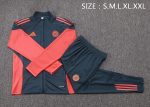 Bayern Munich Long Sleeve Training Suit Dark Gray with Orange Sleeves - 图片 2