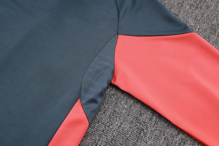 Bayern Munich Long Sleeve Training Suit Dark Gray with Orange Sleeves - 图片 5