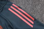 Bayern Munich Long Sleeve Training Suit Dark Gray with Orange Sleeves - 图片 6