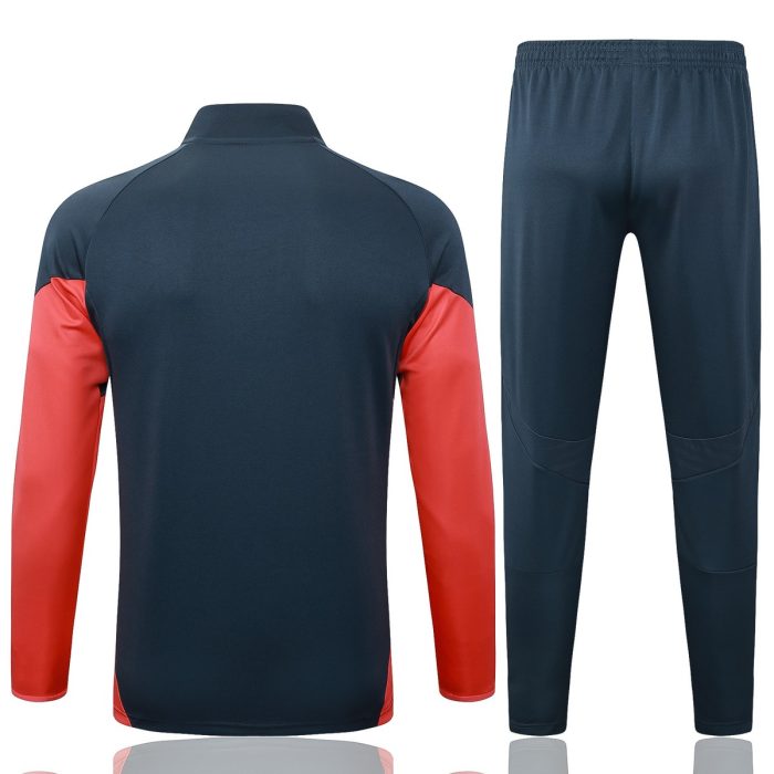 Bayern Munich Long Sleeve Training Suit Dark Gray with Orange Sleeves - 图片 7