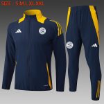 Bayern Munich 24/25 Long Zipper Jacket Navy Blue - 图片 2