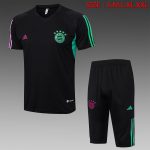 Bayern Munich 23-24 Black Short Sleeve Training Set with 3/4 Pants