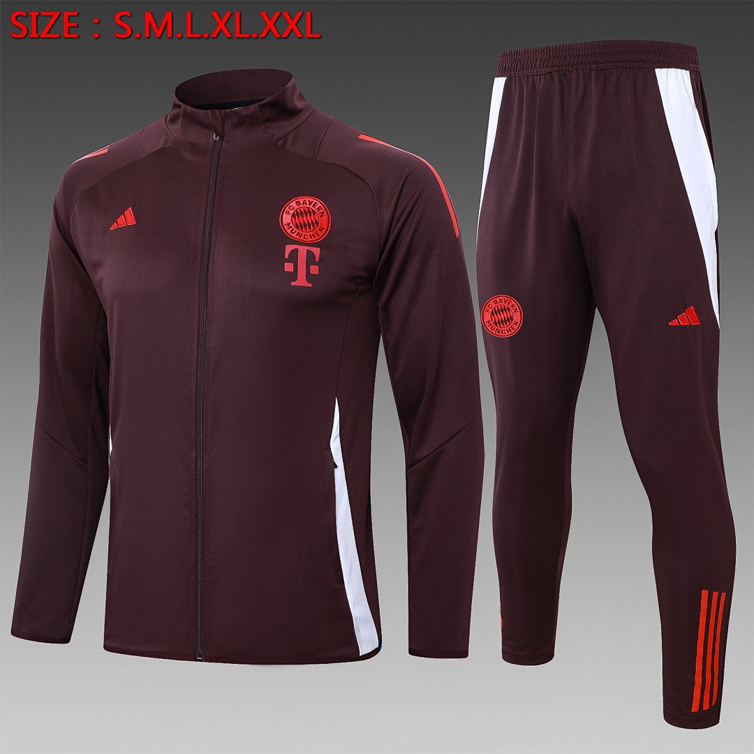 Bayern Munich 24/25 Long Zip Jacket Red Brown
