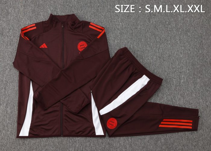 Bayern Munich 24/25 Long Zip Jacket Red Brown - 图片 2