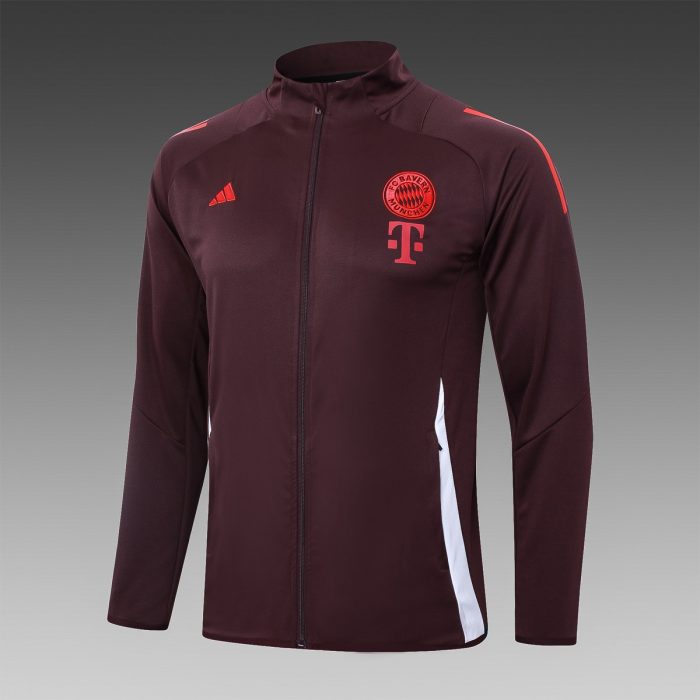 Bayern Munich 24/25 Long Zip Jacket Red Brown - 图片 8