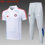 Bayern Munich Retro Polo Shirt - White with Blue Trim
