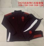 Bayern Munich 24/25 Long Zip Jacket Red Brown Kids - 图片 3