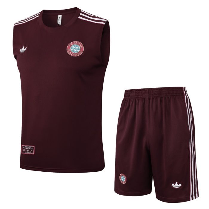 Bayern Munich Retro Vest Deep Maroon - 图片 8
