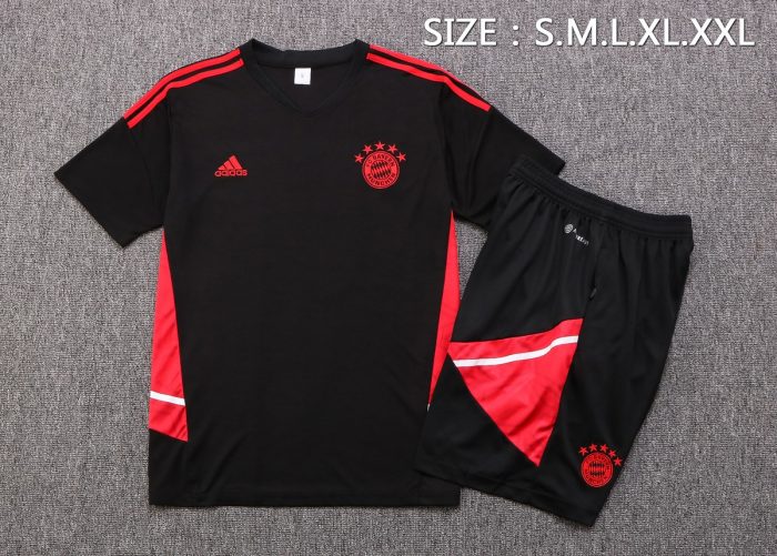 Bayern Munich 22-23 Black Short Sleeve Training Set with 5-Inch Shorts - 图片 7