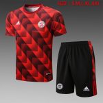 Bayern Munich 22-23 Red Splatter Print Short Sleeve Training Suit with 5-Panel Shorts
