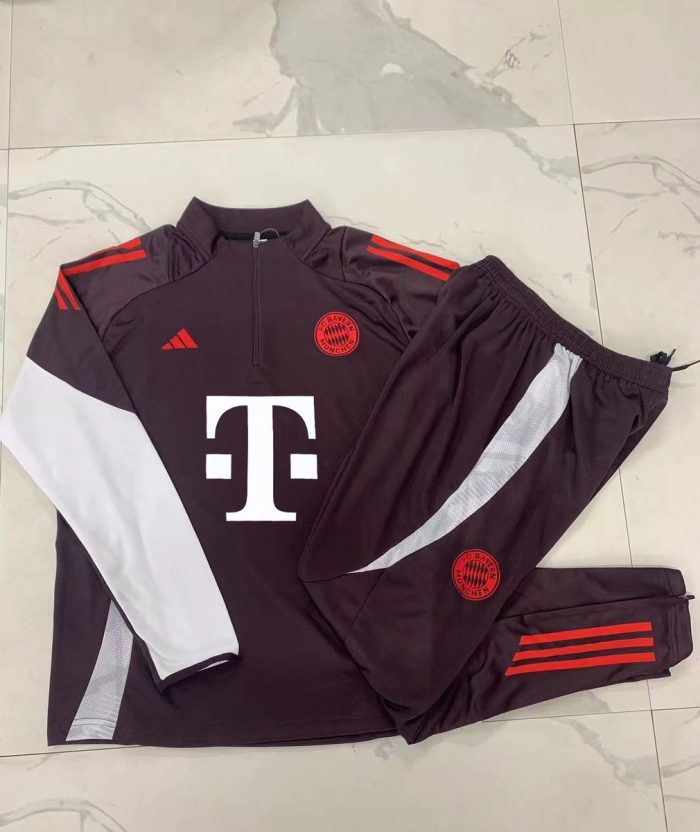 Bayern Munich 24/25 Half-Zip Jacket Red Brown Kids - 图片 2