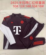 Bayern Munich 24/25 Half-Zip Jacket Red Brown Kids - 图片 3