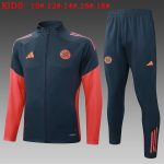 Bayern Munich Children's Long Sleeve Jacket, Dark Grey with Orange Sleeves - 图片 2