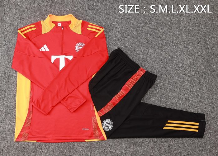 Bayern Munich 24/25 Half-Zip Jacket Red with Yellow Collar - 图片 2