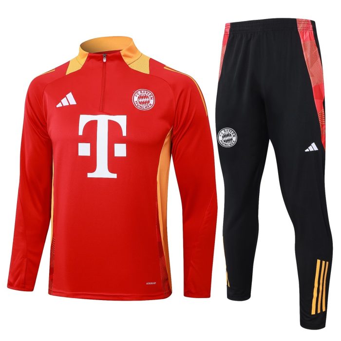 Bayern Munich 24/25 Half-Zip Jacket Red with Yellow Collar - 图片 8