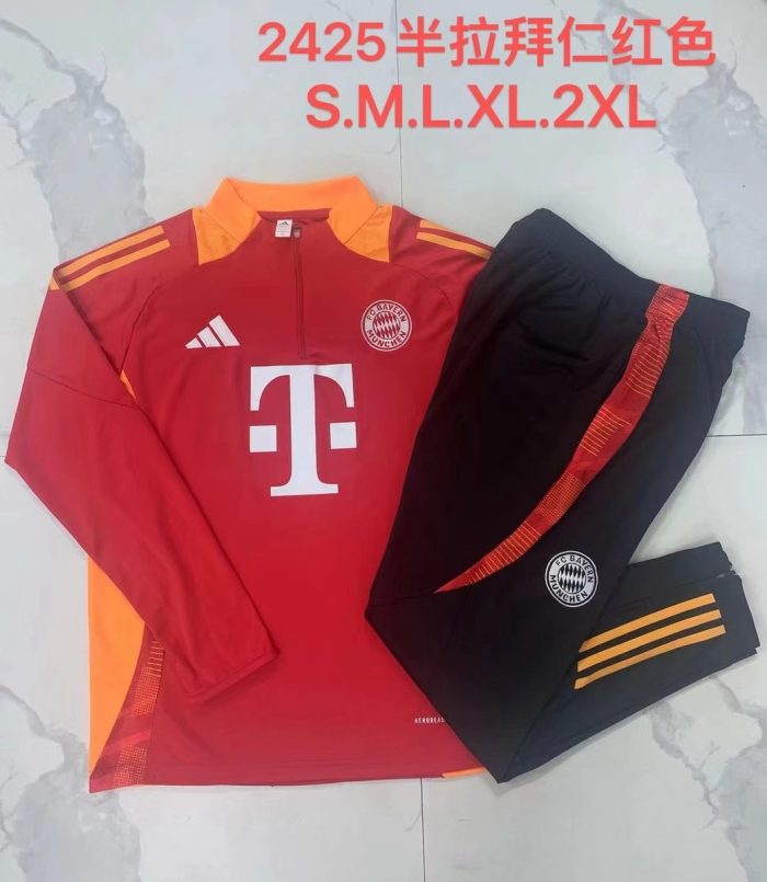Bayern Munich 24/25 Half-Zip Jacket Red with Yellow Collar - 图片 9