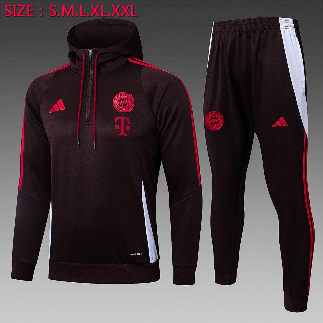 Bayern Munich 24/25 Half-Zip Jacket Red Brown