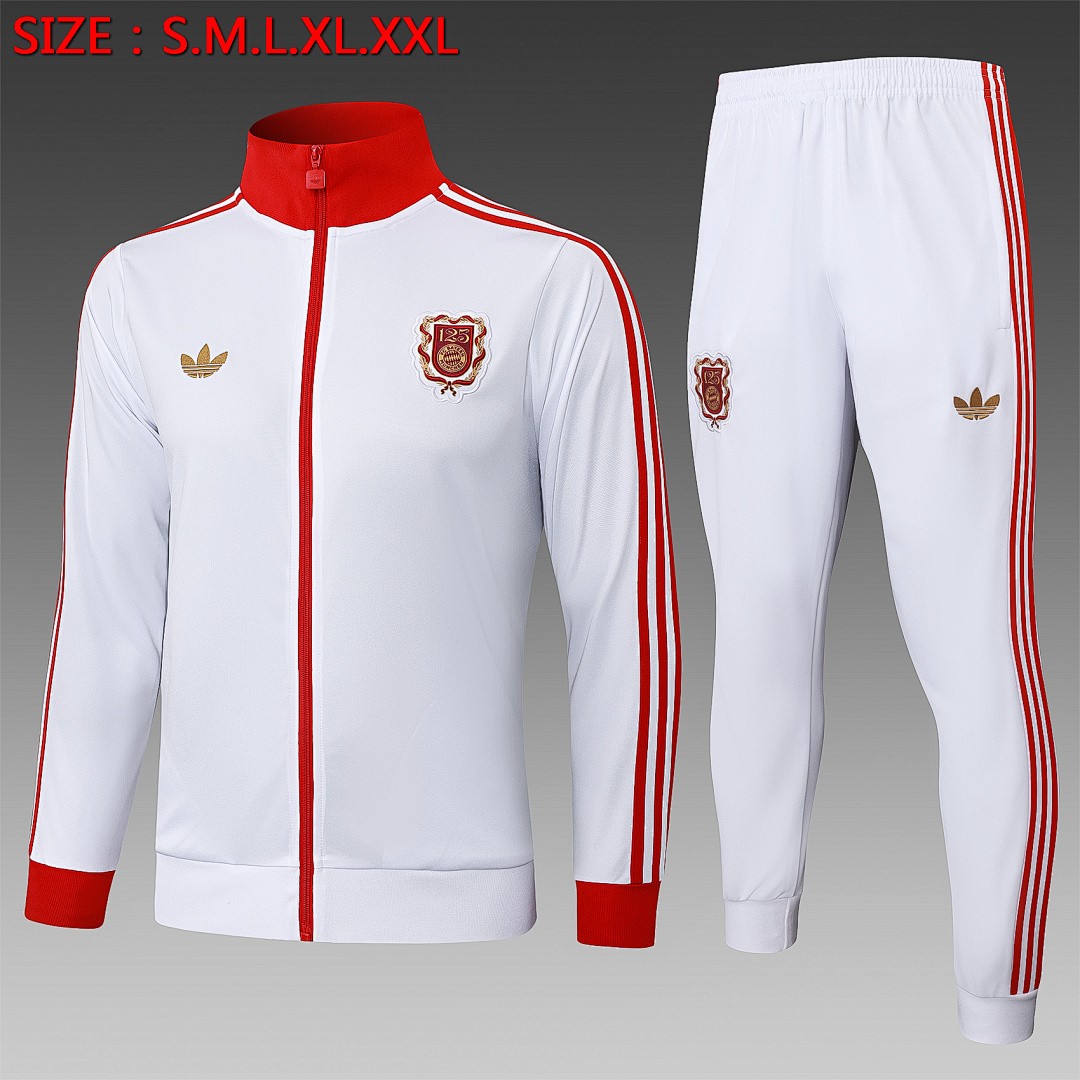 Bayern Munich 125th Anniversary White Long Zipper Jacket