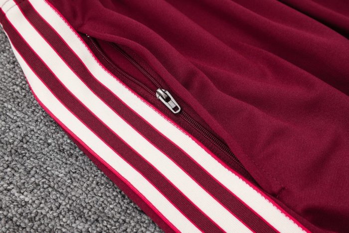 Bayern Munich 25/26 Long Zip Jacket Deep Burgundy Retro Edition - 图片 3