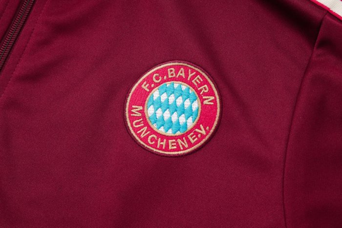 Bayern Munich 25/26 Long Zip Jacket Deep Burgundy Retro Edition - 图片 6