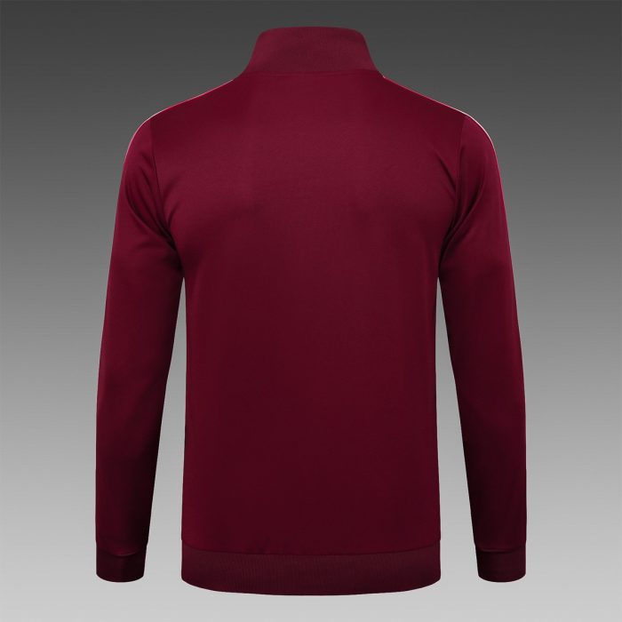 Bayern Munich 25/26 Long Zip Jacket Deep Burgundy Retro Edition - 图片 8
