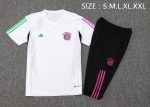 Bayern Munich 23-24 White Short Sleeve Training Set with 3/4 Pants - 图片 2