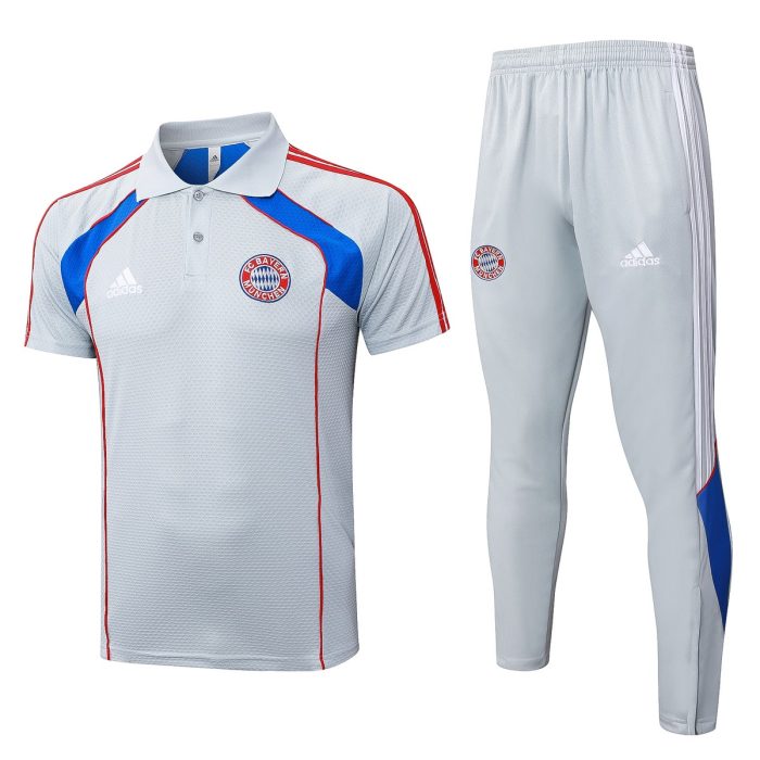 Bayern Munich Retro Polo Shirt Grey - 图片 8