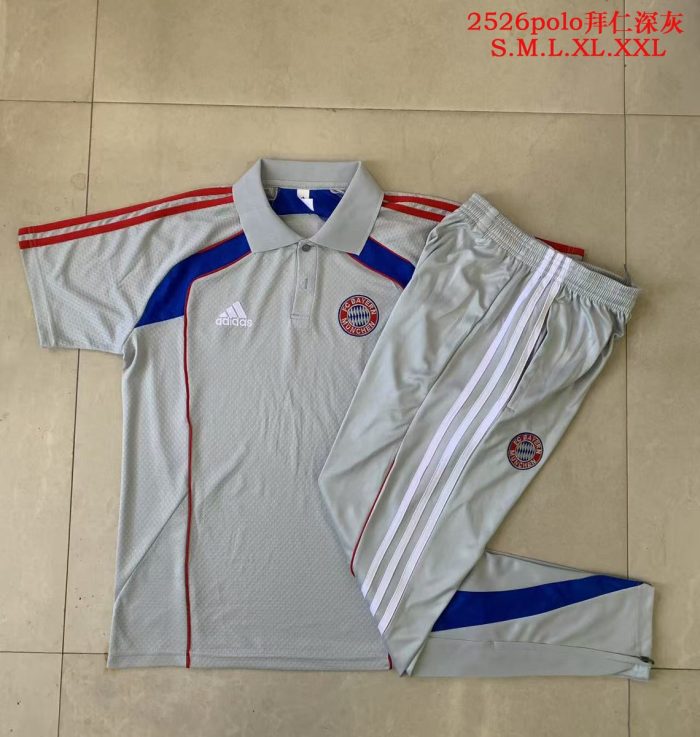 Bayern Munich Retro Polo Shirt Grey - 图片 9