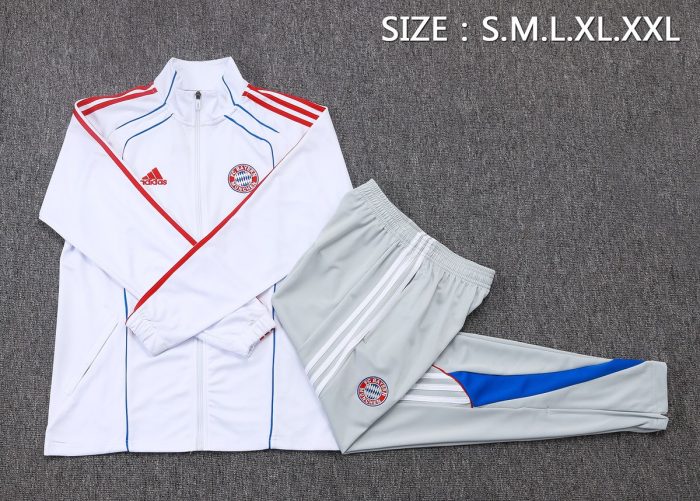 Bayern Munich White Retro Edition Long Zip Jacket - 图片 2