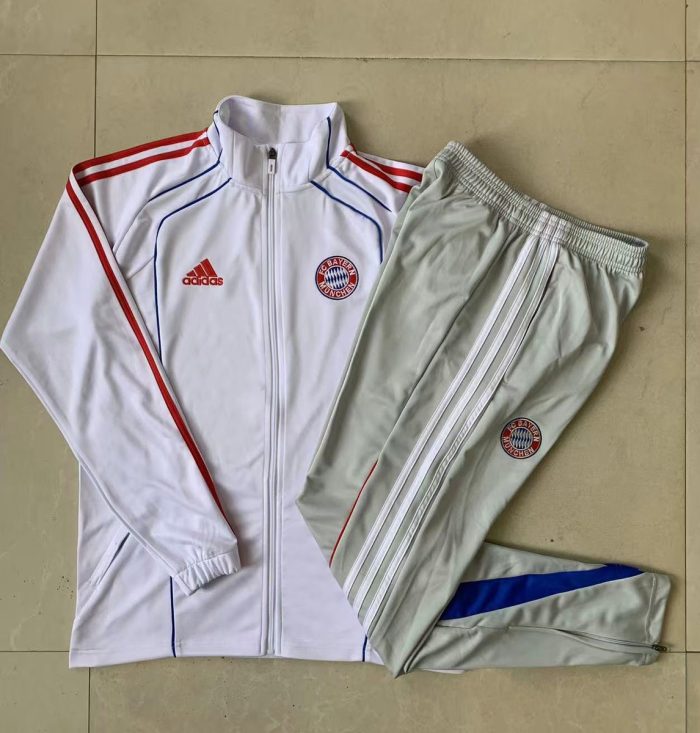 Bayern Munich White Retro Edition Long Zip Jacket - 图片 9