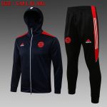 Bayern Munich 21/22 Champions League Blue Long Zip Jacket with Hood